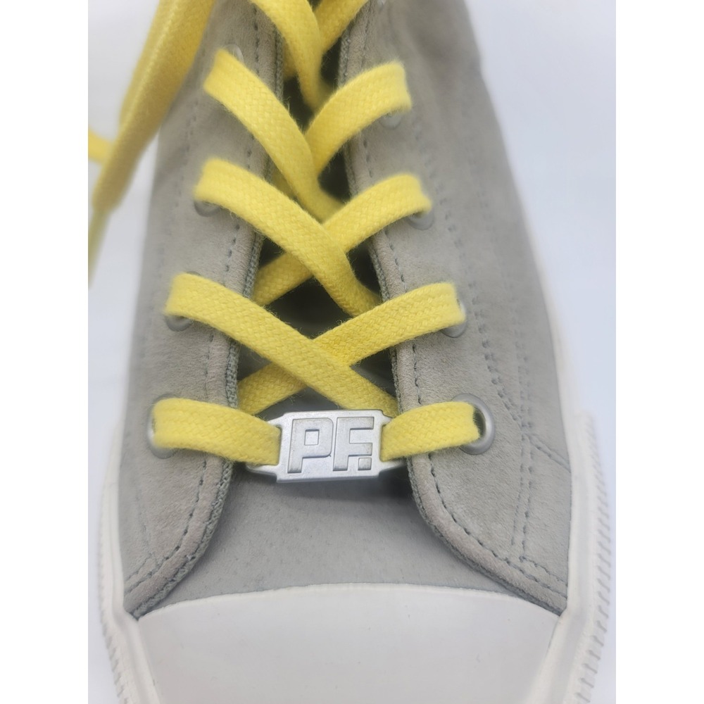 P.F. Flyers All-American Hi Gray Suede Sneakers Women's 7 Yellow Laces New - Picture 5 of 10